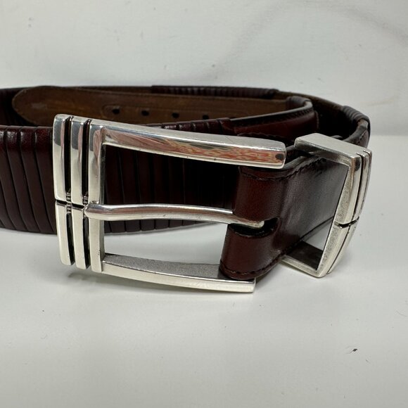 Brighton Unisex Size 32 Burgundy Leather Belt - Picture 2 of 11